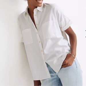 Madewell White Courier Button Down Shirt Size Large